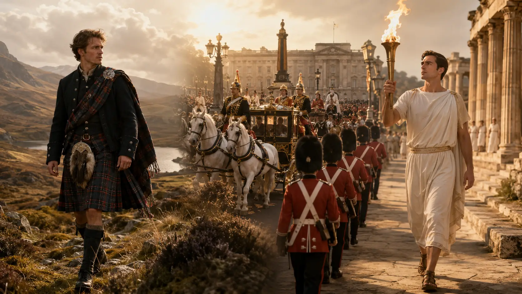 Kilt, zeremonieller Umzug und Fackel als Beispiele moderner Traditionsbildung